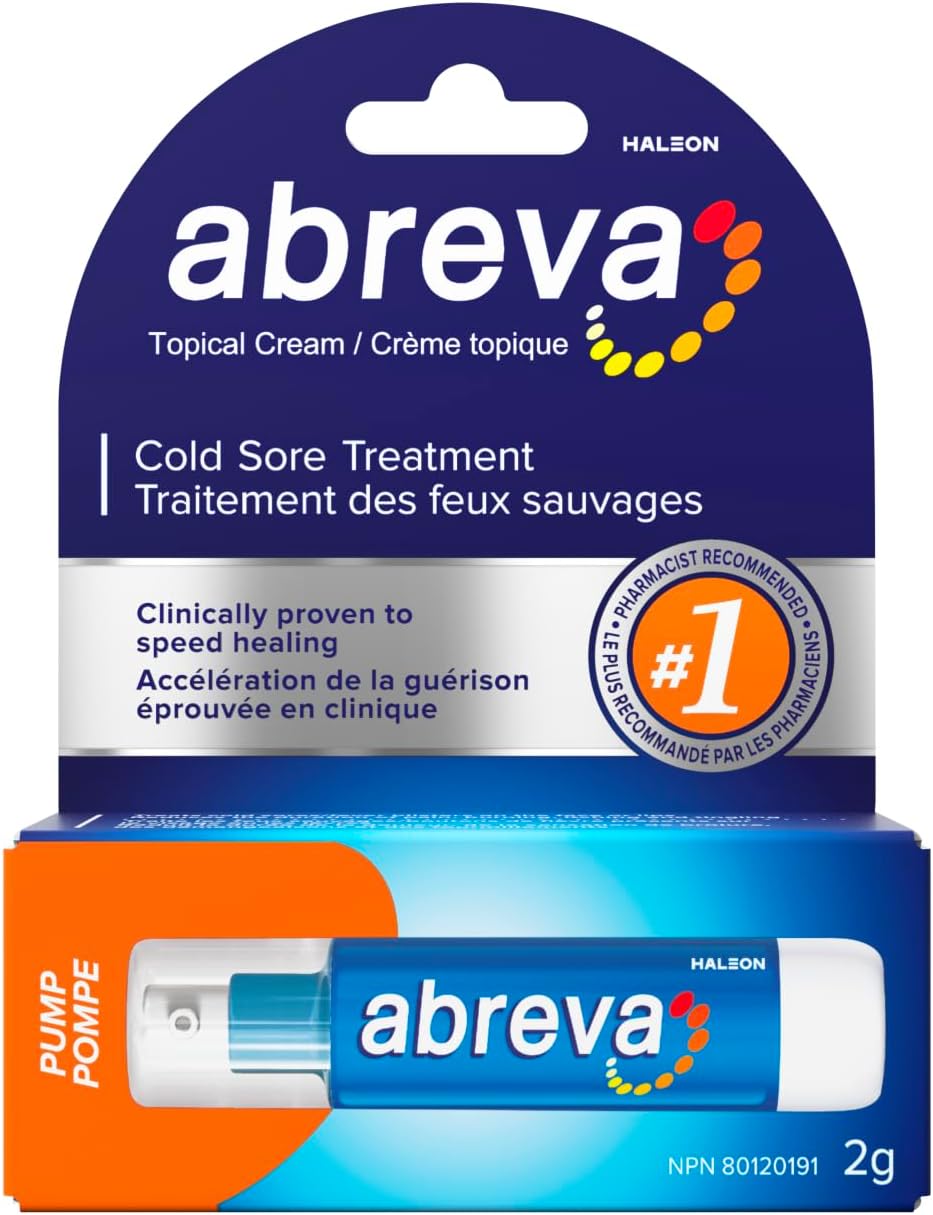 Abreva Cold Sore Treatment Cream 10% Docosanol, 2g