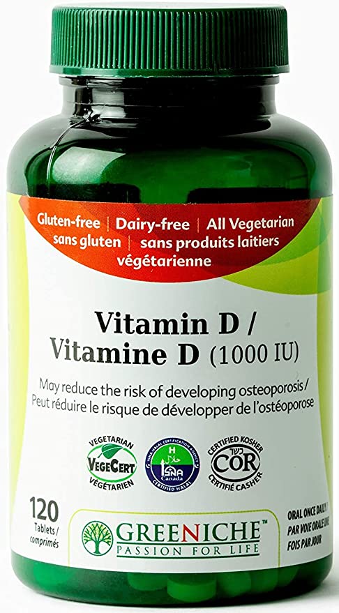 Greeniche Vitamin D 1000 IU, 120 Tablets