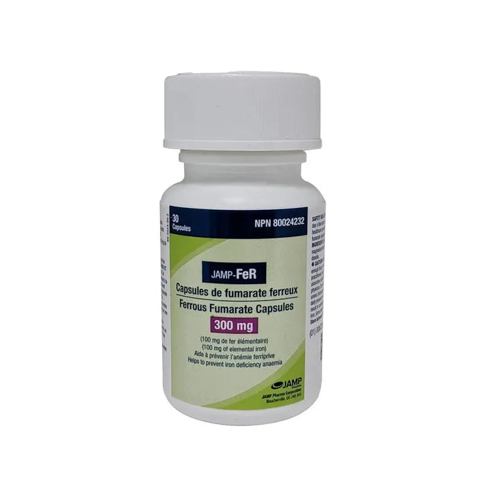 JAMP-Fer Ferrous Fumarate 300mg, 30 Capsules