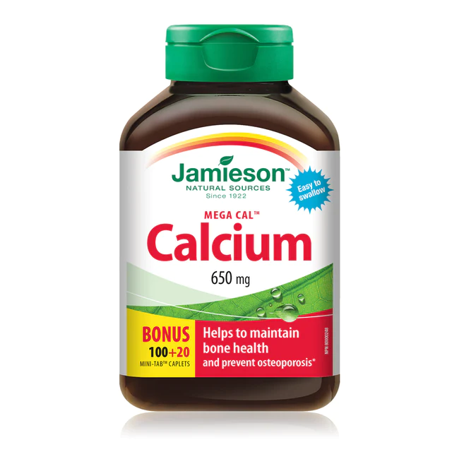 Jamieson Mega Cal Calcium 650 mg, 120 Mini-Tab Caplets