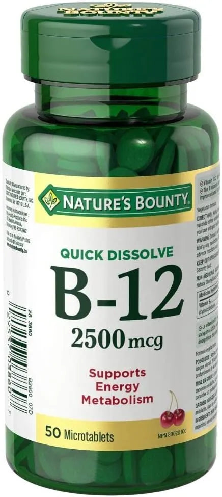 Nature's Bounty Vitamin B 12 2500mcg, 50 Microtablets