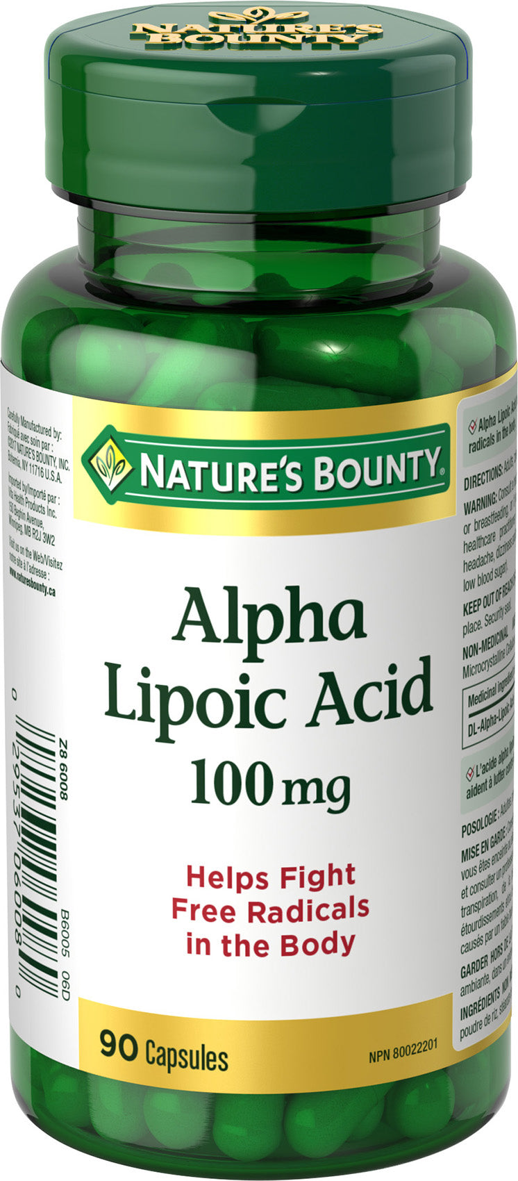 Nature's Bounty Alpha Lipoic Acid 100 mg, 90 Capsules