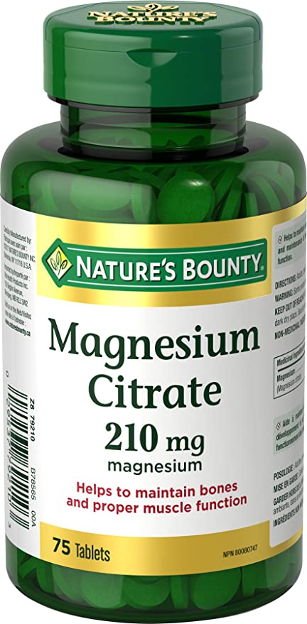 Nature's Bounty Magnesium Citrate 210 mg, 75 Tablets