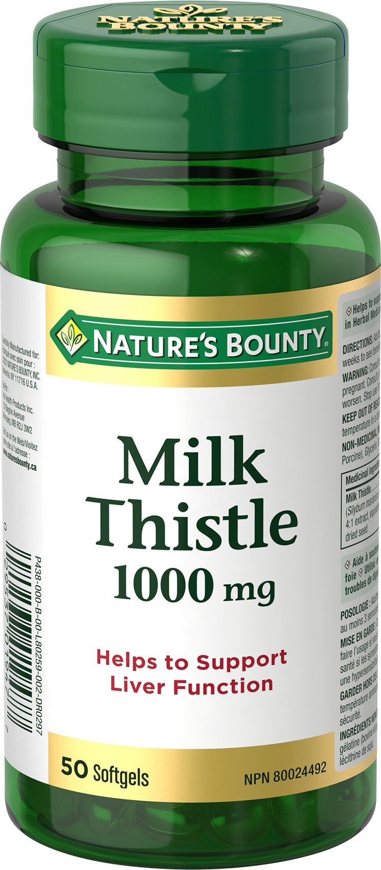 Nature's Bounty Milk Thistle 1000 mg, 50 softgels