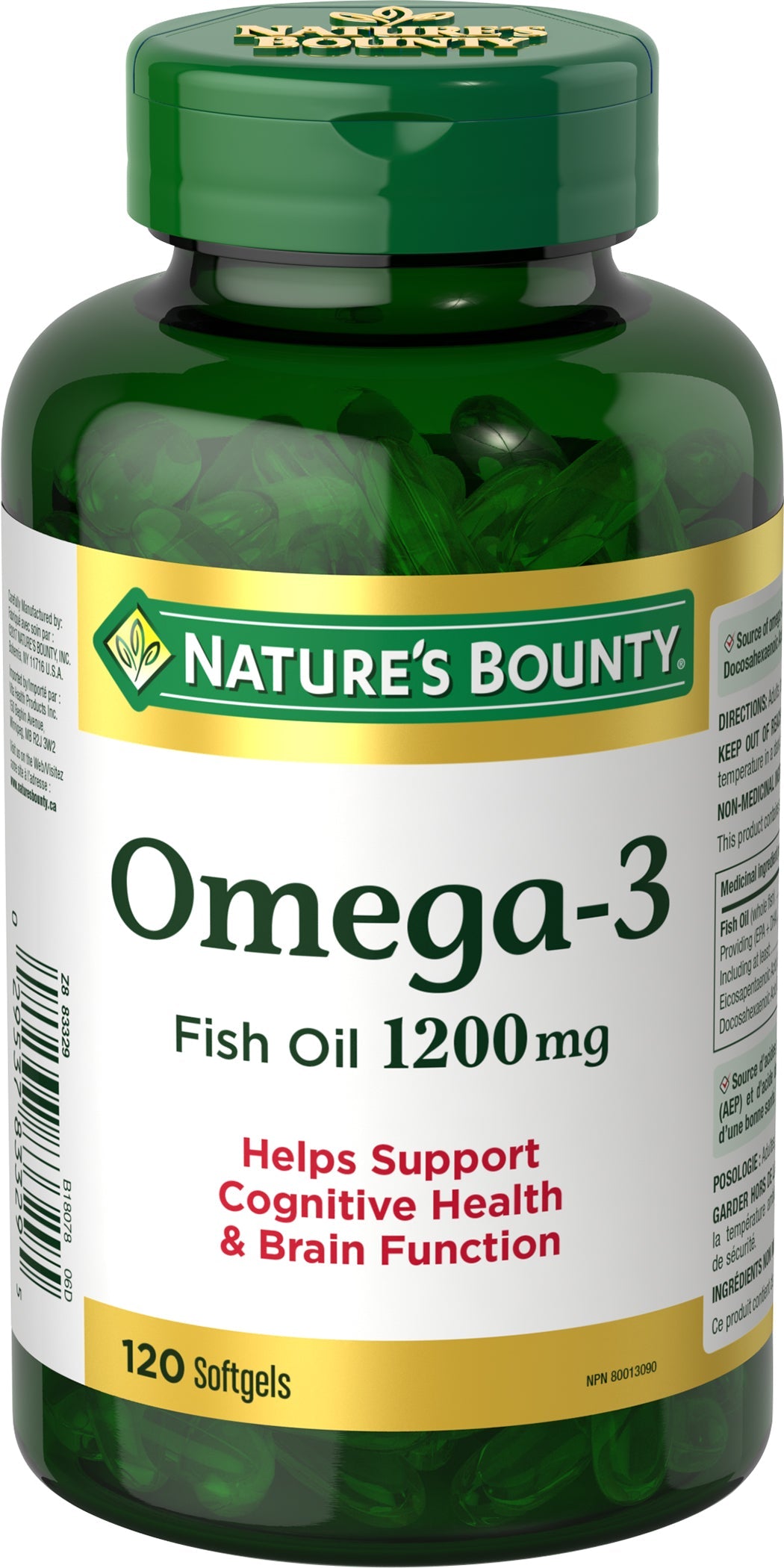 Nature's Bounty Omega-3 Fish oil 1200mg, 200 Softgels