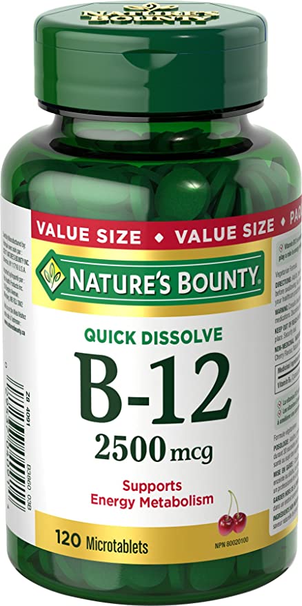 Nature's Bounty Vitamin B 12 2500mcg, 120 Microtablets