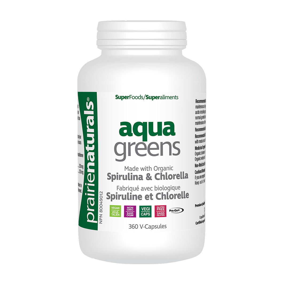 Prairie Naturals Organic Aqua Greens, 360 Vegi Capsules
