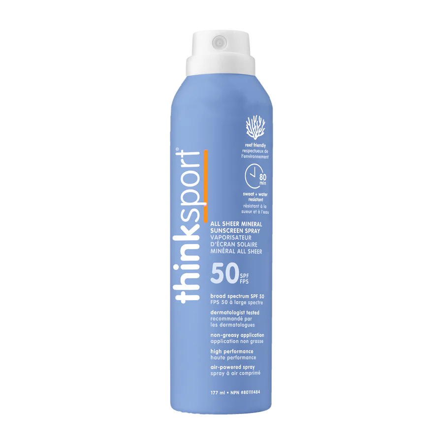 ThinkSport SPF 50 All Sheer Mineral Sunscreen Spray, 177 mL