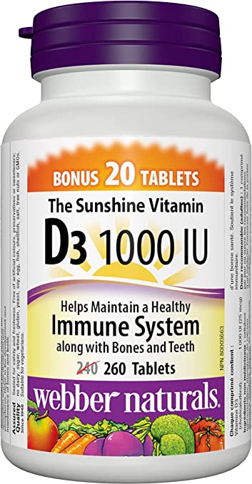 Webber Vitamin D3 1000 IU, 260 Tablets