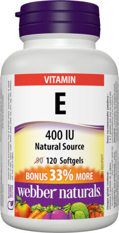 Webber Vitamin E 400 IU, 120 Softgels