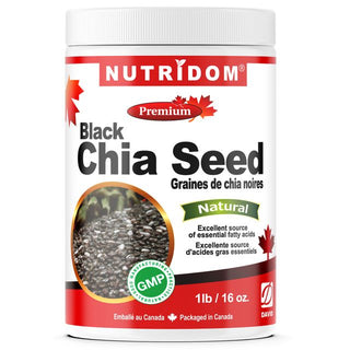 Nutridom Black Chia Seed, Organic (1 lb / 16 oz.)