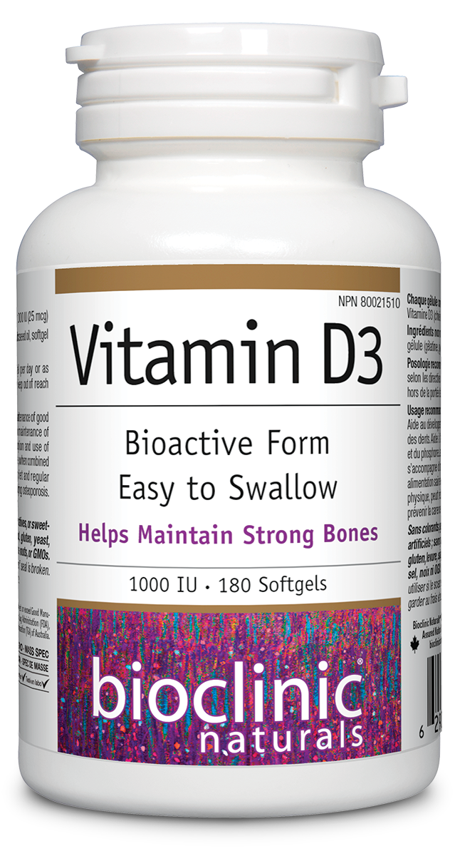 Vitamin D3 softgel supplement bottle