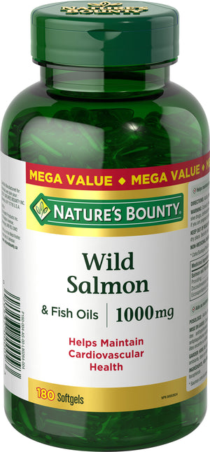 Nature's Bounty Wild Salmon & Fish oils 1000mg, 180 softgels