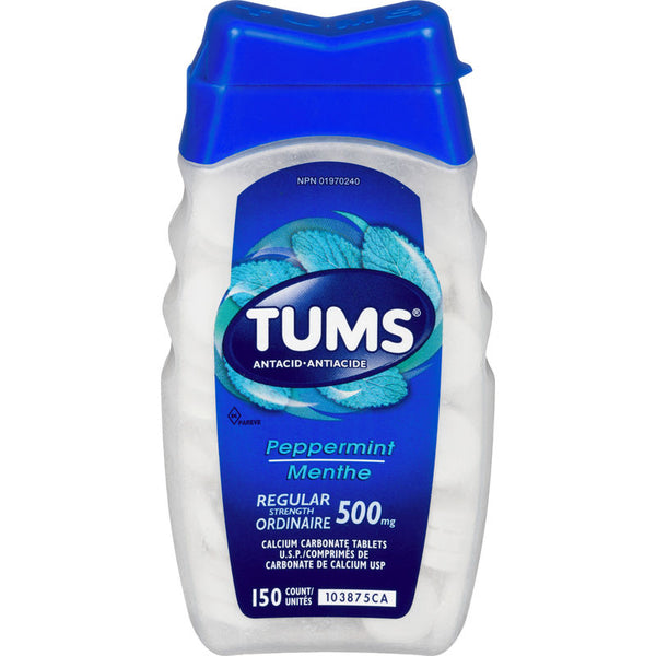 Tums Peppermint Regular Strength 500 mg, 150 Counts
