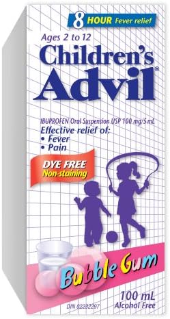 Children's Advil Suspension Dye-Free Bubble Gum, 100 mL