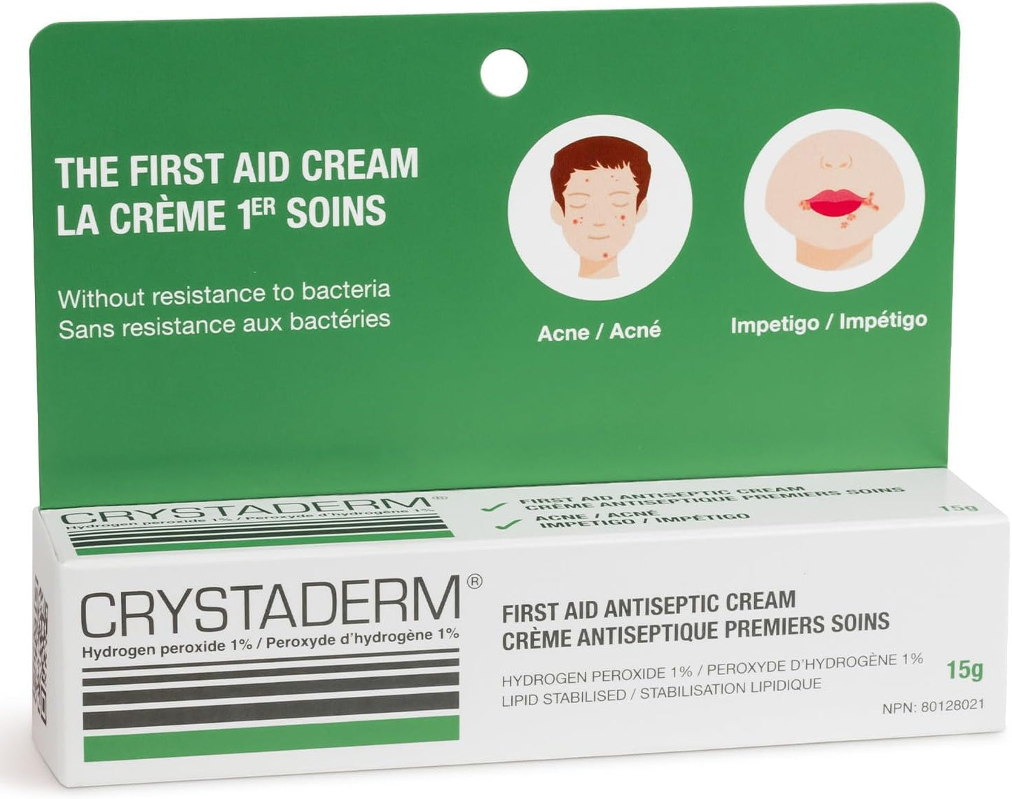 Crystaderm Hydrogen Peroxide 1% First Aid Antiseptic cream 15g