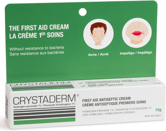 Crystaderm Hydrogen Peroxide 1% First Aid Antiseptic cream 15g