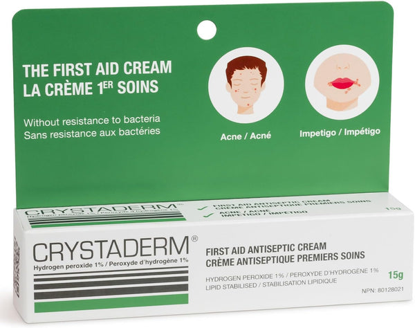 Crystaderm Hydrogen Peroxide 1% First Aid Antiseptic cream 15g