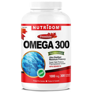 Nutridom Omega-3 1000 mg with DHA, EPA (300 Softgels)