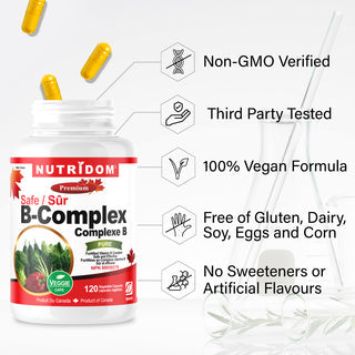 Nutridom Vitamin B-Complex SAFE (120 Veggie Capsules)