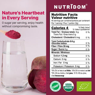 Nutridom Organic Red Beet Root Powder, 7.94 oz (225g)