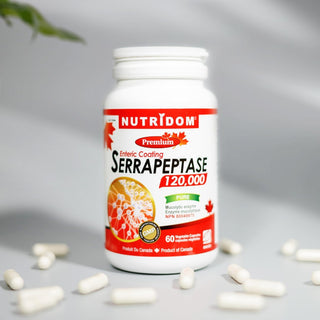 Nutridom Serrapeptase 120,000 SPU (60 Veggie Capsules)