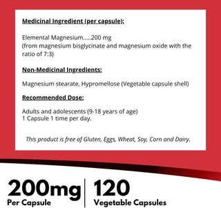 Nutridom Magnesium Bis-Glycinate 200mg V-Capsules