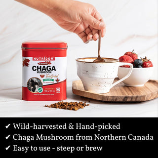 Nutridom Canadian Chaga Mushroom Nuggets (160 Grams)