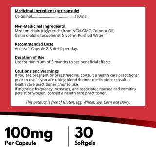 Nutridom Ubiquinol 100mg (30 Softgels)