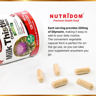 Nutridom Milk Thistle 250mg, 80% Silymarin (120 Veggie Capsules)