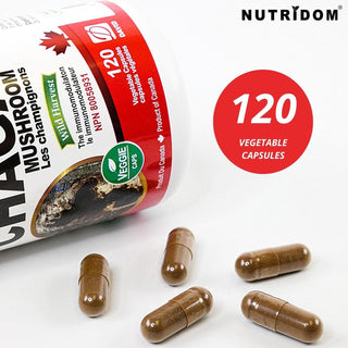 Nutridom Canadian Chaga Mushroom 360mg (120 Veggie Capsules)