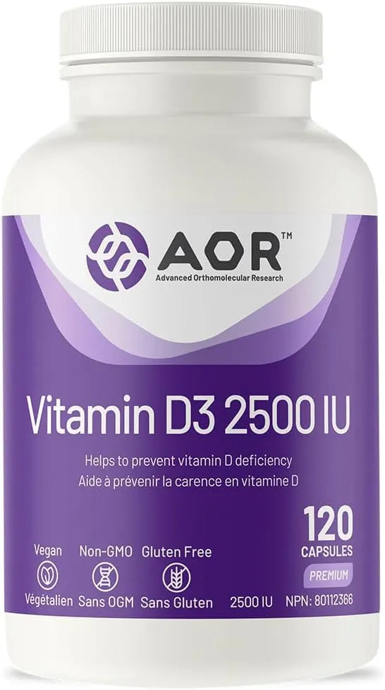 AOR Vitamin D3 2500 IU , 120 Capsules