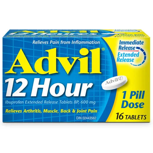 Advil 600 mg 12 Hour, 16 Tablets