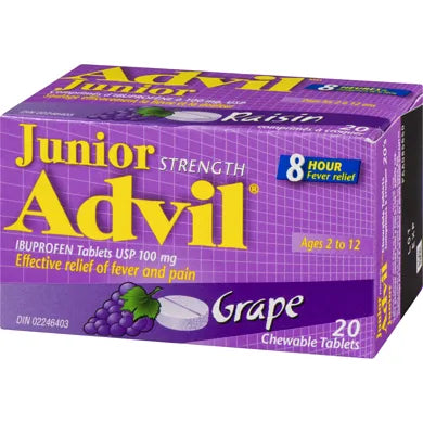 Advil Junior Chewable Tablets Grape, 20 Tablets