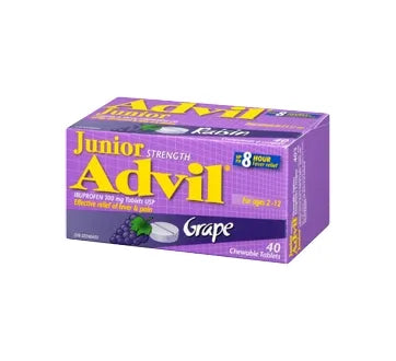 Advil Junior Chewable Tablets Grape, 40 Tablets