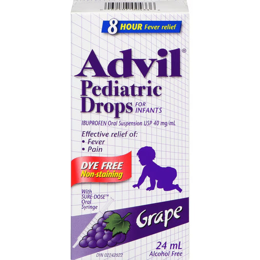 Advil Pediatric Drops for Infants Dye-Free Grape, 24 mL