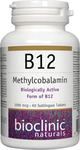Bioclinic Naturals Vitamin B12 Methylcobalamin 1000 mcg, 60 sublingual Tablets &mdash; view 1