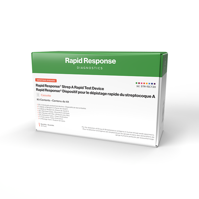 BTNX Rapid Response Strep A Rapid Test Device, 20 Tests