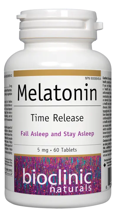 Bioclinic Melatonin 5 mg Time Release, 60 Tablets