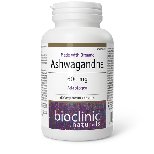 Bioclinic Naturals Ashwagandha 600 mg, 60 Veg Capsules