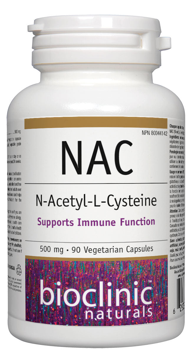 Bioclinic Naturals NAC 500 mg Capsules – N-Acetyl-L-Cysteine