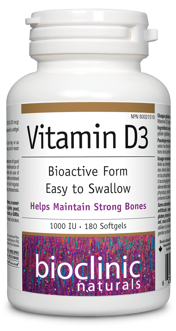 Bioclinic Naturals Vitamin D3 1000 IU Softgels