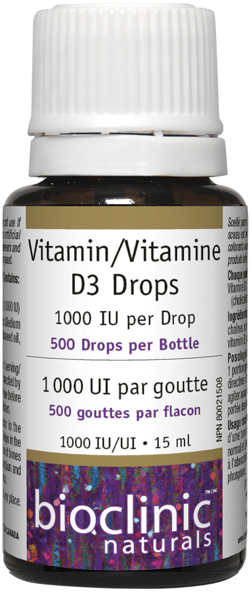 Bioclinic Naturals Vitamin D3 Drops 1000 IU, 15 mL