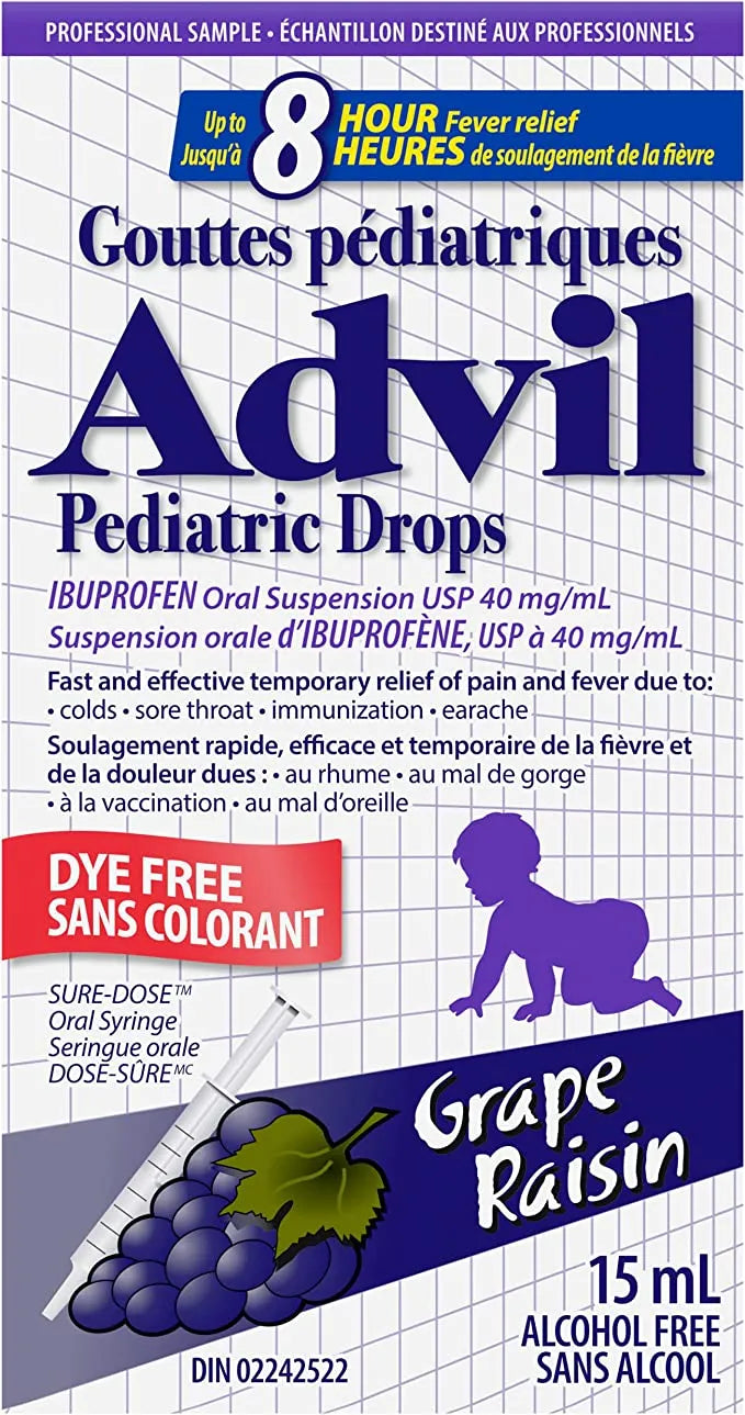 Children's Advil Suspension Grape Flavor-Dye Free, 100 mL