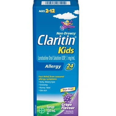 Claritin Kids Non-Drowsy Allergy Syrup Grape Flavour