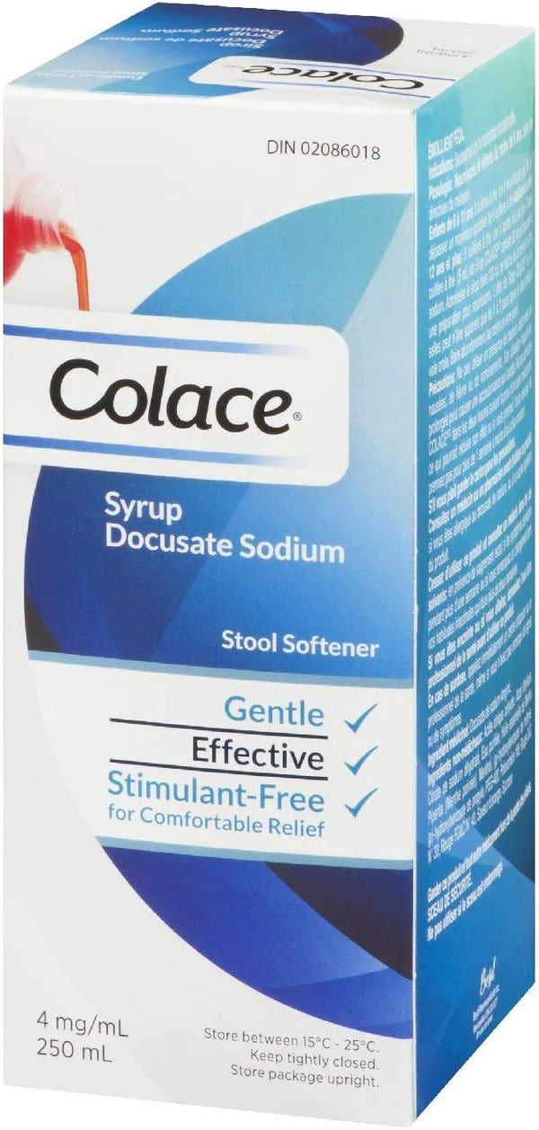 Colace Docusate Sodium 20mg/5mL, 250 mL Syrup