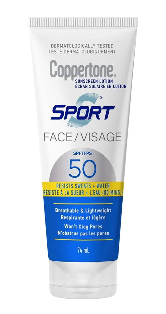 Coppertone Sport Face Sunscreen Lotion SPF 50, 74 mL