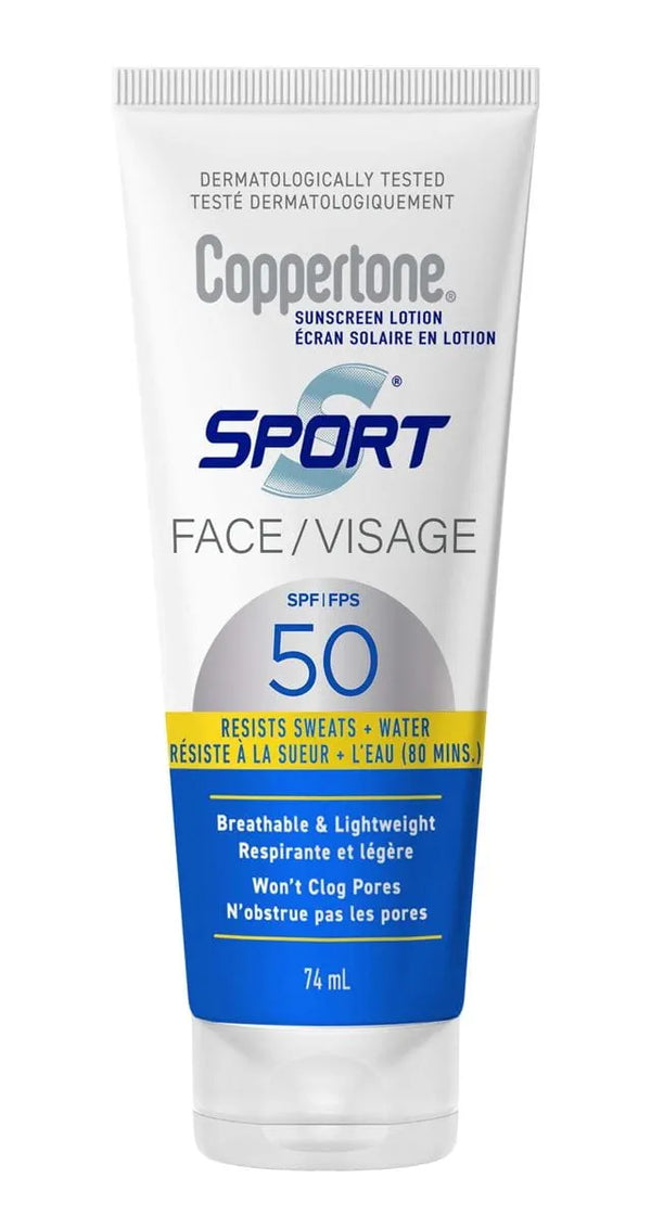 Coppertone Sport Face Sunscreen Lotion SPF 50, 74 mL