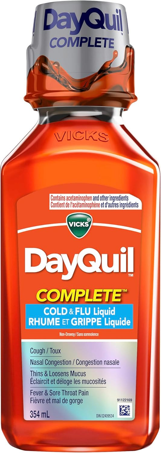 Vicks DayQuil Complete Cold & Flu Non-Drowsy Liquid, 354 mL