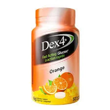 Dex4® Glucose Tablet, Orange, 50 Tablets